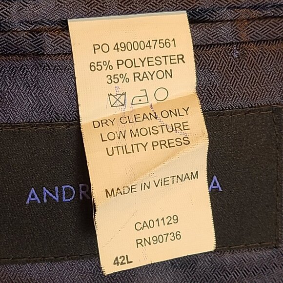 Andrew Fezza Blazer Suit Jacket Blue Plaid Mens 42 Long - Picture 8 of 9